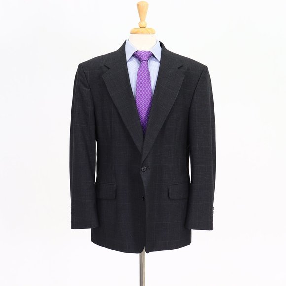 Vintage Munsingwear 46R Gray Check Wool Two Button Sport Coat Blazer Jac… - Picture 1 of 11